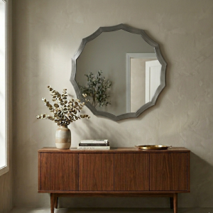 Point Round Framed Mirror