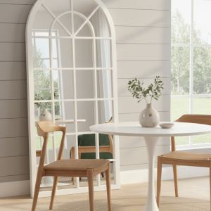 White Arch Panel Mirror